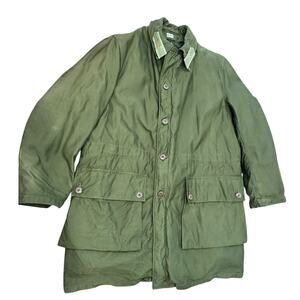 Vtg 60s Swedish C50 Army Green Military Parka Field Jacket Coat HEAVY XL Lined